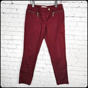 MICHAEL MICHAEL KORS Womens Izzy Zip Pocket Dark Maroon Red Ankle Office Pants 2